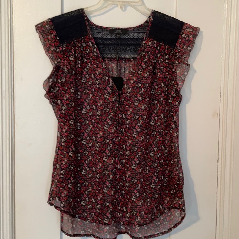 Joe’s Jeans 100% Silk Sheer Print Blouse